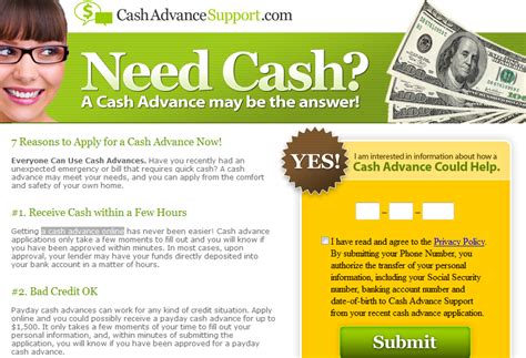 Cash Advance Online Application